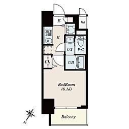 S-RESIDENCE一社 15階1Kの間取り