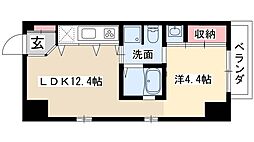 ラ・シュシュ覚王山 8階1DKの間取り