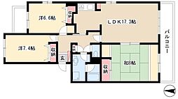ノヴァ植園 3LDKの間取図画像