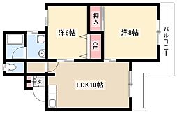 カーサラフィーネ 1階2LDKの間取り