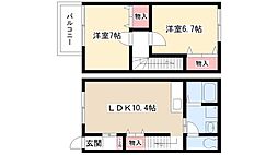 アプトエーデルワイス 1階2LDKの間取り