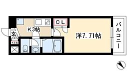 アルフィーレ新栄 8階1Kの間取り