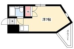 メゾン・ド・覚王山 ワンルームの間取図画像