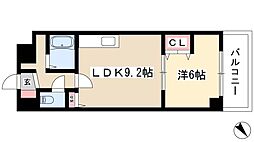 ヴァンクール新栄（旧パレスT新栄） 3階1LDKの間取り