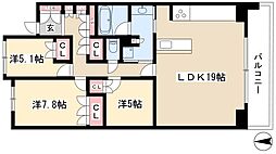 プライムメゾン富士見台 4階3LDKの間取り