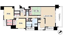 グランドメゾン星が丘山手Ａ棟 13階3LDKの間取り