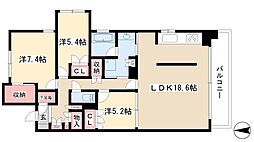 プライムメゾン富士見台 4階3LDKの間取り