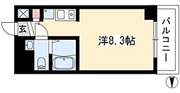 La Douceur新栄 8階ワンルームの間取り
