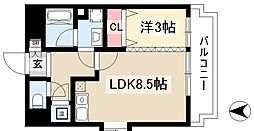 エポラール白壁 3階1LDKの間取り