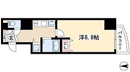 プレサンス覚王山D-Style2 1Kの間取図画像