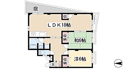 第2ホワイトキャステル 2LDKの間取図画像