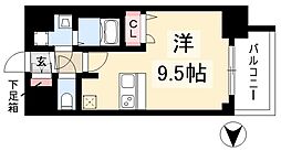 プレサンス上前津リラシス ワンルームの間取図画像