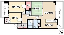 ベレーサ鶴舞公園 3LDKの間取図画像