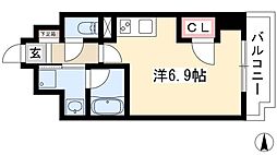 スクエアアパートメント ワンルームの間取図画像