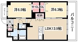エトワール本郷駅前 2LDKの間取図画像