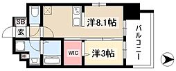 デュオフラッツ栄 1LDKの間取図画像