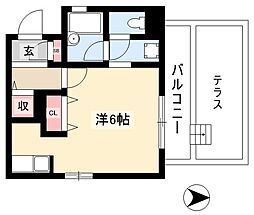 グランハート藤ケ丘 1Kの間取図画像