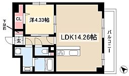 GRANDUKE徳川 1LDKの間取図画像
