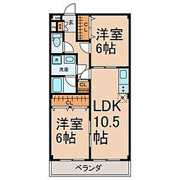 パーク小倉 2LDKの間取図画像