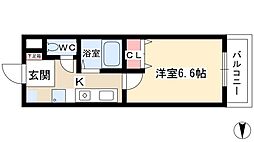 サンガーデンムゲンダイ 1Kの間取図画像