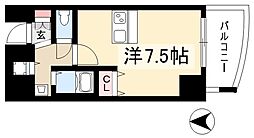 プレサンス覚王山D-Style2 ワンルームの間取図画像