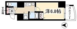 プレサンス覚王山D-Style2 1Kの間取図画像