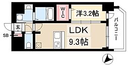 プレサンスNAGOYA覚王山 1LDKの間取図画像