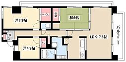 ロータリー春岡 3LDKの間取図画像