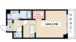 スリーディーガーデン本山 ワンルームの間取図画像