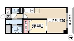 サンマール牛巻 1LDKの間取図画像