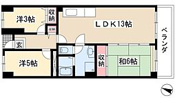 アーバンドエル杁中 3LDKの間取図画像