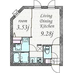 quadorKAWANA 1LDKの間取図画像
