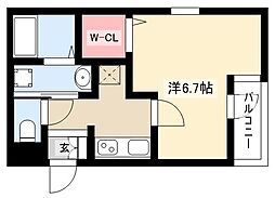 コート・ダ・ジュール中村1 1Kの間取図画像