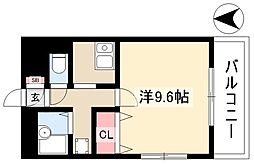 大林ハウス 1Kの間取図画像
