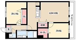 ホワイトフォーラム2 2LDKの間取図画像