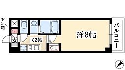 ルミエール山中 1Kの間取図画像