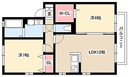サニーコート 2LDKの間取図画像
