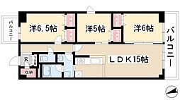 TheWestOak 3LDKの間取図画像