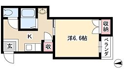シャトー星ケ丘 1Kの間取図画像