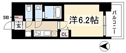 プレサンス新栄ユリシス 1Kの間取図画像