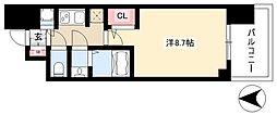 ラドゥセール本郷 1Kの間取図画像