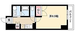 STUDIOKANAREBASHI 1Kの間取図画像