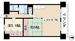 サンシャイン白山 2LDKの間取図画像