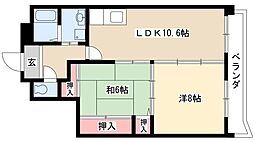 サンシャイン白山 2LDKの間取図画像