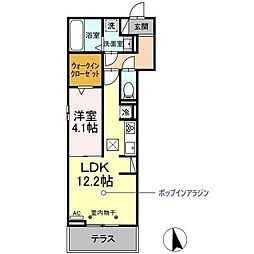 eclatAkebono 1LDKの間取図画像