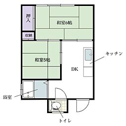 カーサバレンシア 2DKの間取図画像