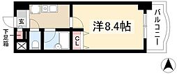 現代ハウス新栄 1Kの間取図画像
