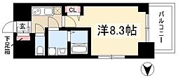 プレサンス池下トレス 1Kの間取図画像