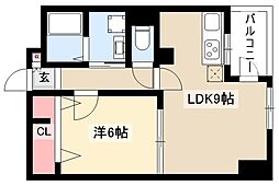アーバンラックス今池 1LDKの間取図画像