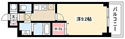 エスリード今池ルミナス 1Kの間取図画像